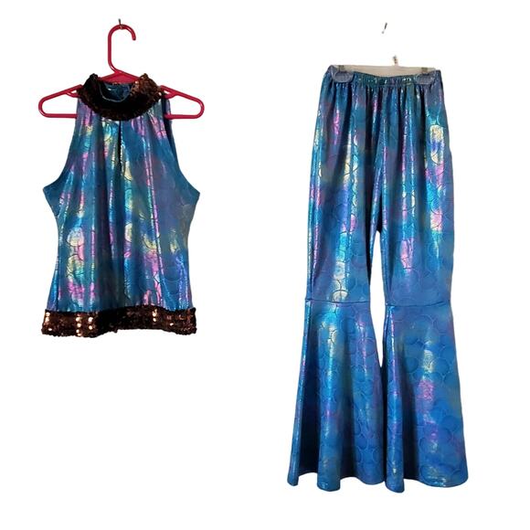Halloween Wishcraft Girls 8 Chasing Fireflies Disco Costume Blue Copper Bells - Picture 1 of 15